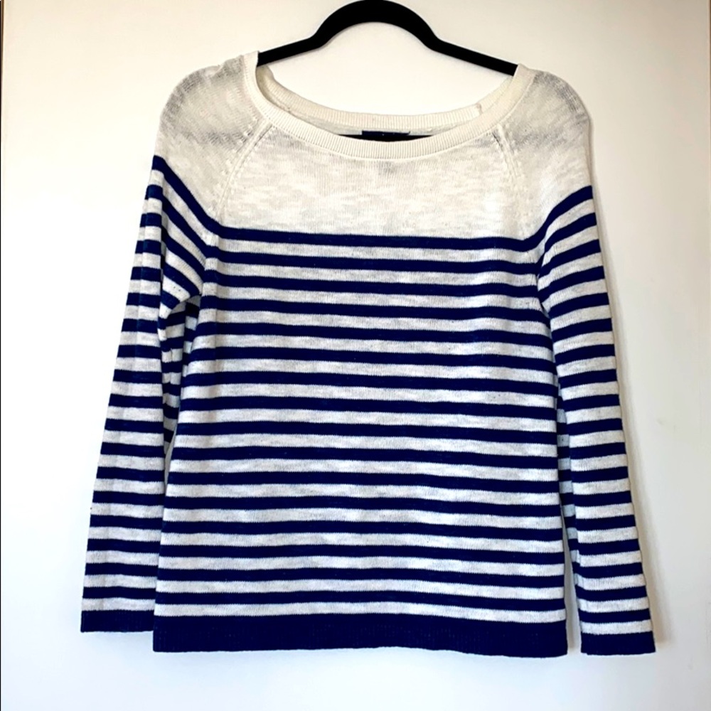 Blue and white blouse